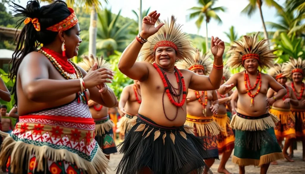 Image of Kuku Yalanji people performing a traditional dance in Port Douglas