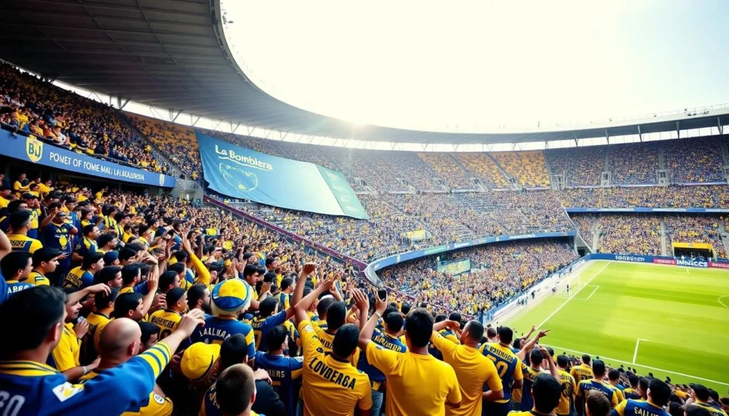 Image of La Bombonera Stadium with Boca Juniors fans