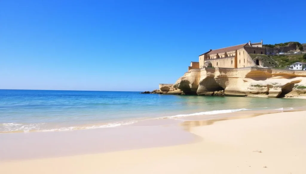 Image of La Rochelle's beach with soft sand and calm waters