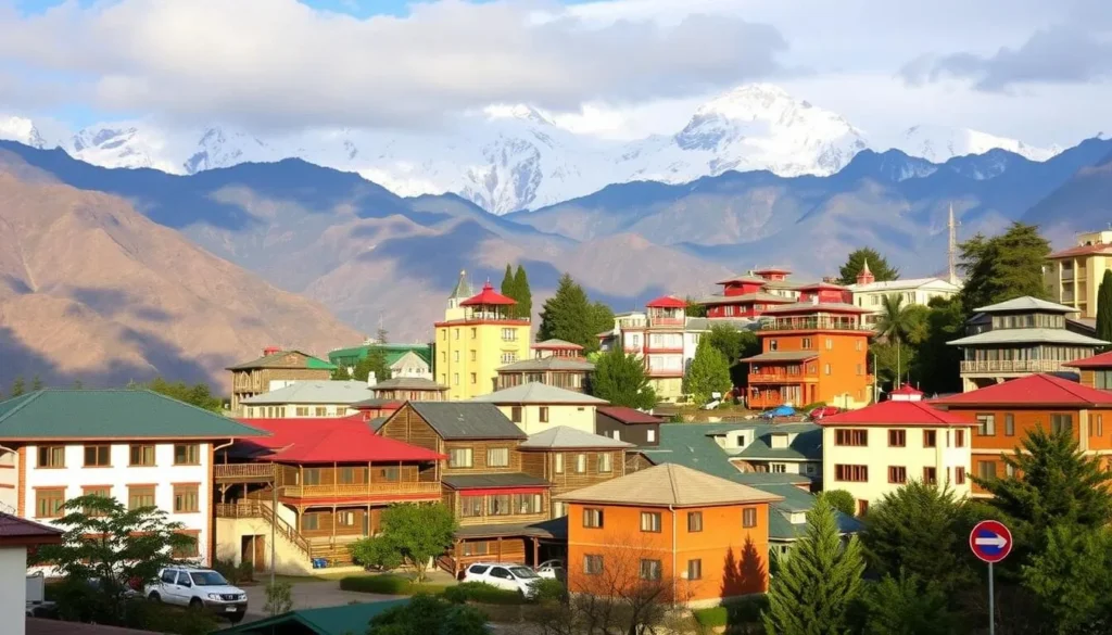 Image of Lukla town with various accommodations