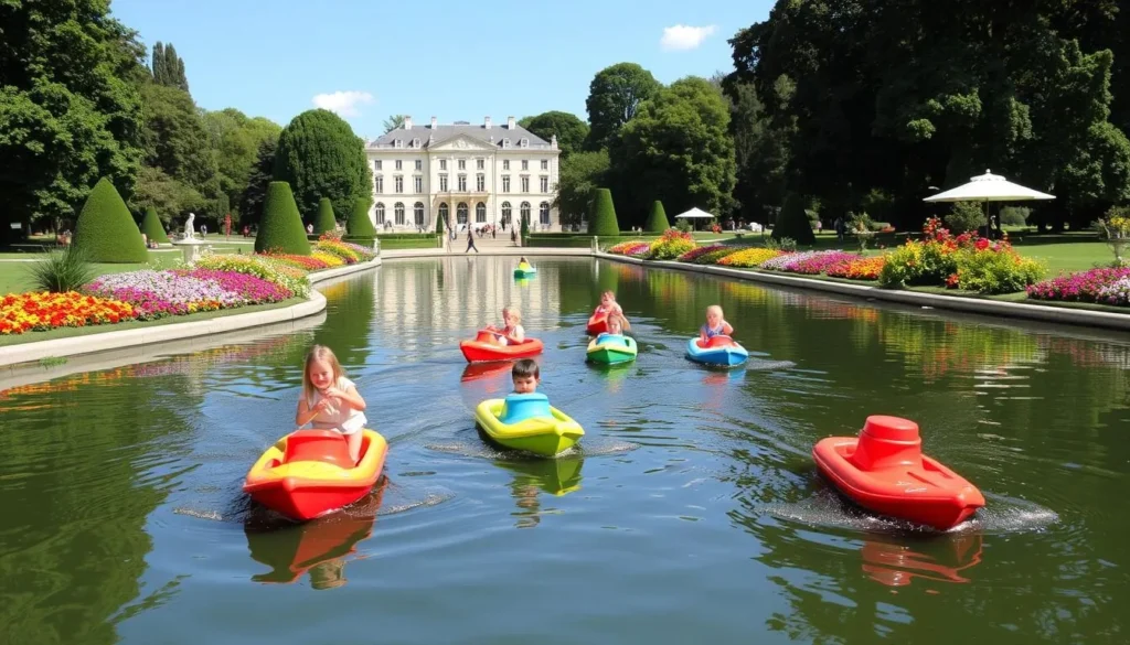 Image of Luxembourg Gardens with children sailing toy boats