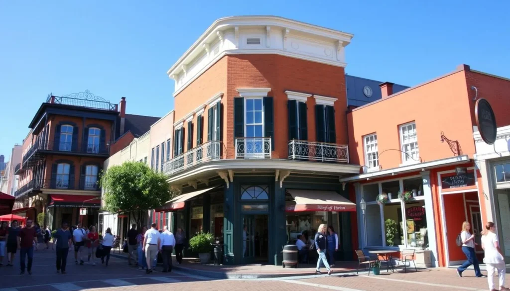 Image of Magazine Street with shops and cafes
