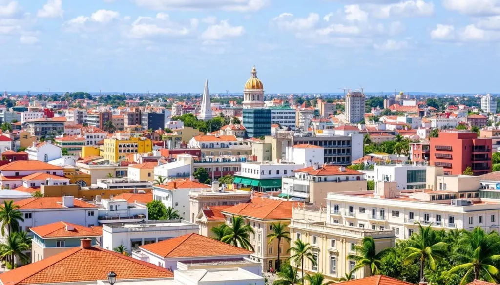 Image of Maputo cityscape with a mix of colonial and modern architecture
