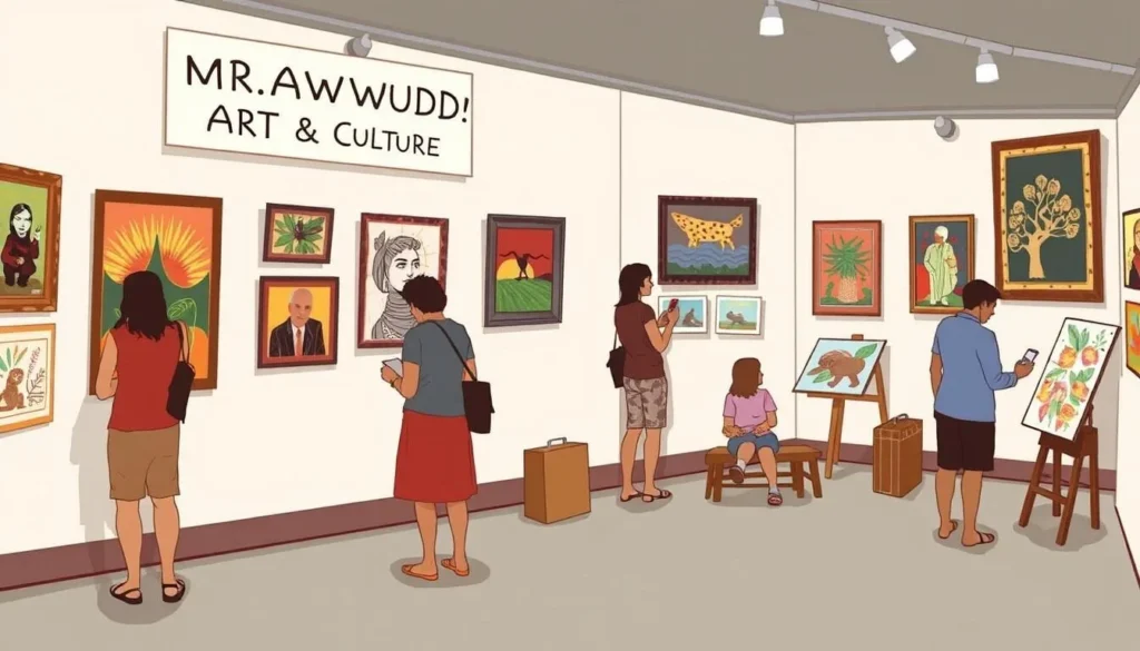 Image of Marrawuddi Arts & Culture gallery with local artists at work