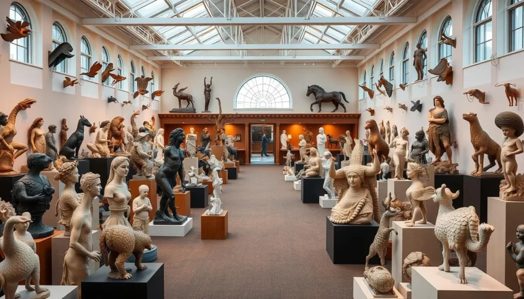 Image of Marshall M. Frederick's Sculpture Museum, featuring an extensive collection of sculptures