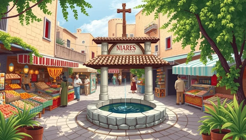 Image of Mary's Well and the Traditional Market in Nazareth