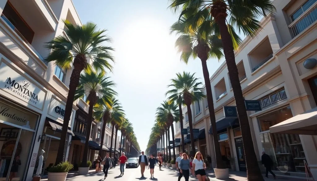 Image of Montana Avenue in Santa Monica with upscale boutiques