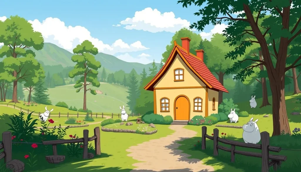Image of Moominvalley Park's main attraction with Moominhouse