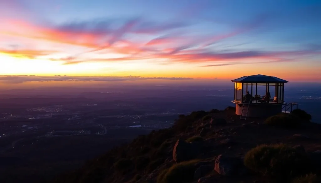 Image of Mount Ainslie Lookout at sunrise with panoramic views of Canberra