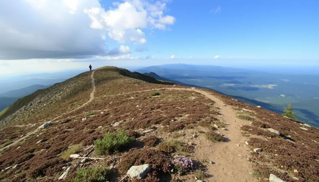 Image of Mount Beacon trails with a hiker in the distance