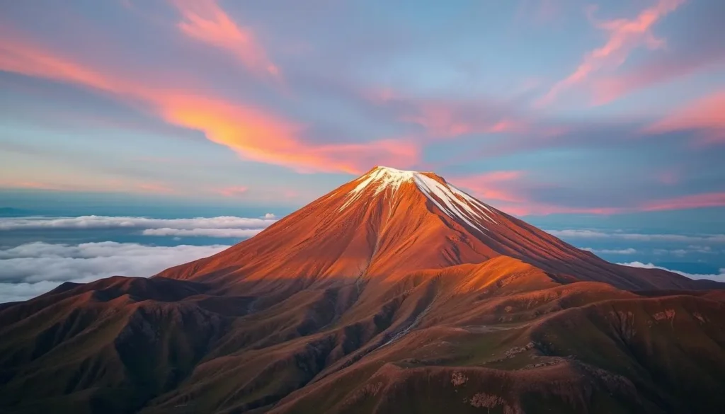 Image of Mount Kenya's peak at sunrise