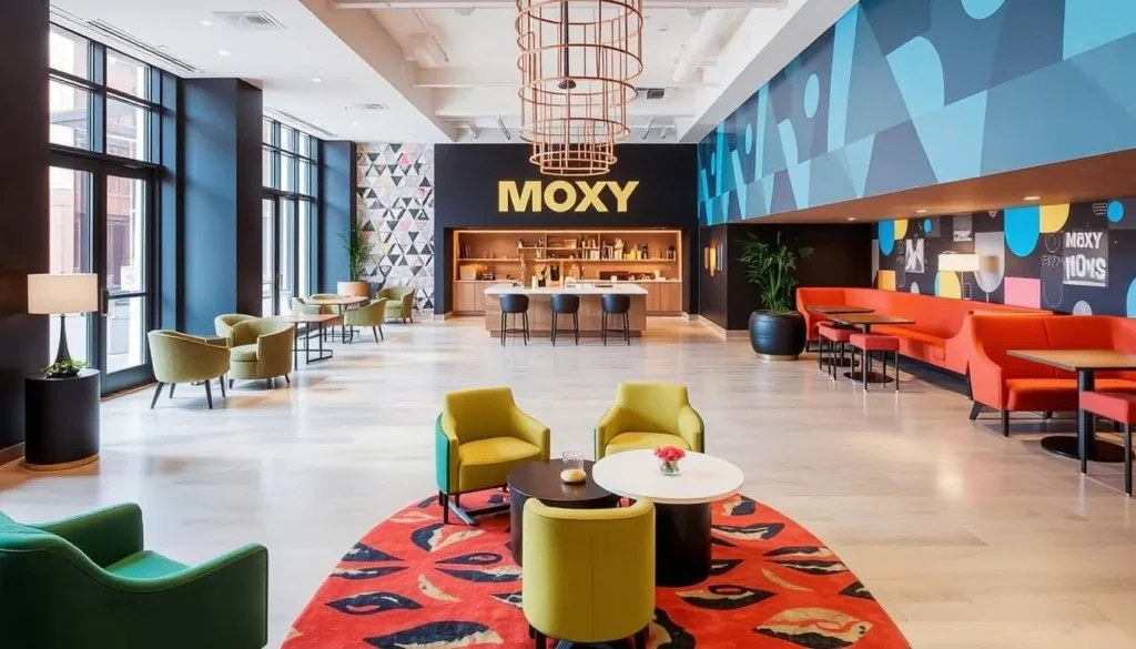 Image of Moxy Louisville Downtown's lobby