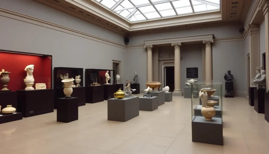Image of Musée de la Romanité's interior with Roman artifacts on display