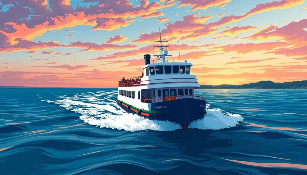Image of North Ferry approaching Shelter Island