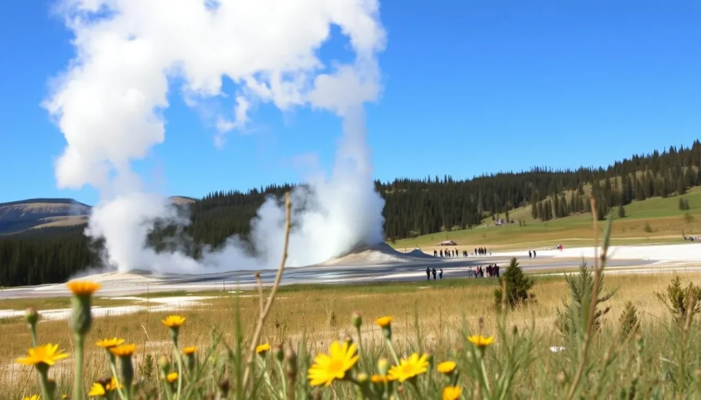 Image of Old Faithful erupting