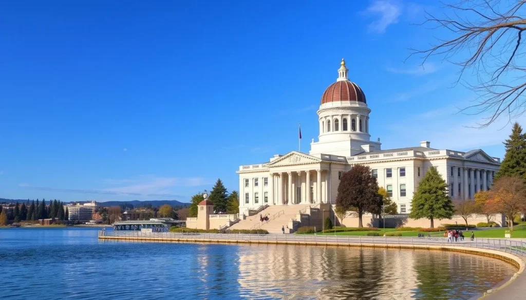 Image of Olympia Legislative Building and waterfront