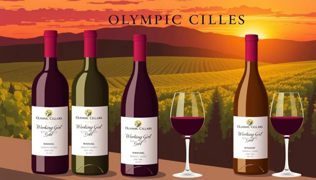 Image of Olympic Cellars Winery, featuring their Working Girl wines