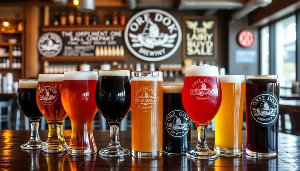 Image of Ore Dock Brewing Company's beer selection