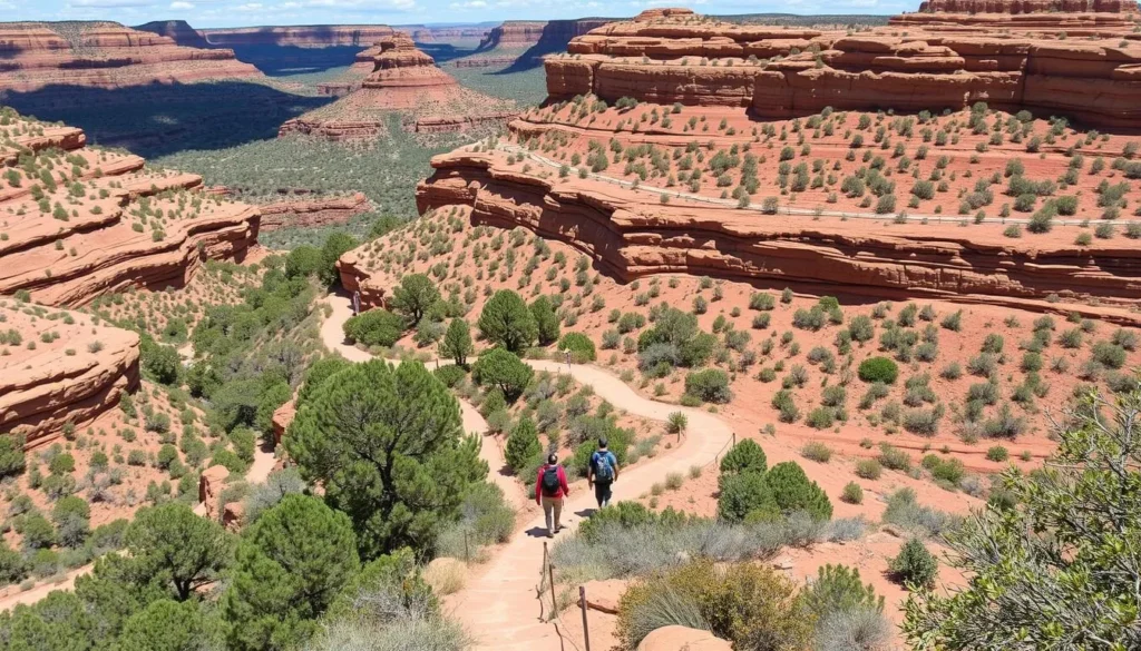 Image of Palo Duro Canyon State Park with hikers on a trail