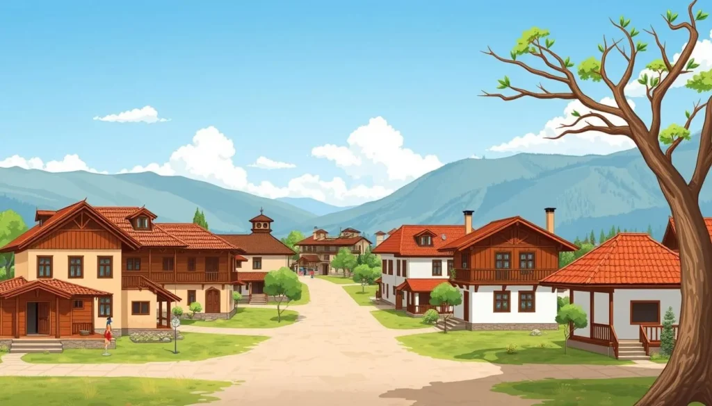 Image of Panauti town with various accommodations