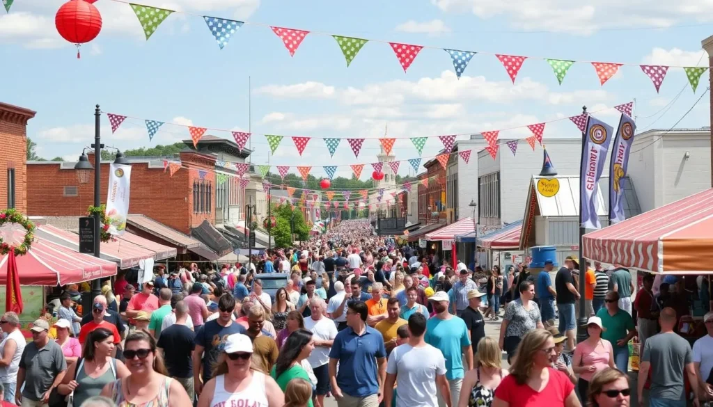 Image of Parkersburg's downtown area during a festival