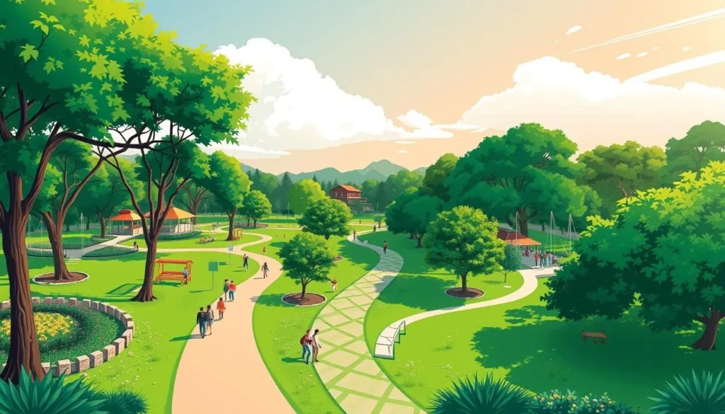Image of Parque da Cidade Sarah Kubitschek with lush greenery and recreational facilities