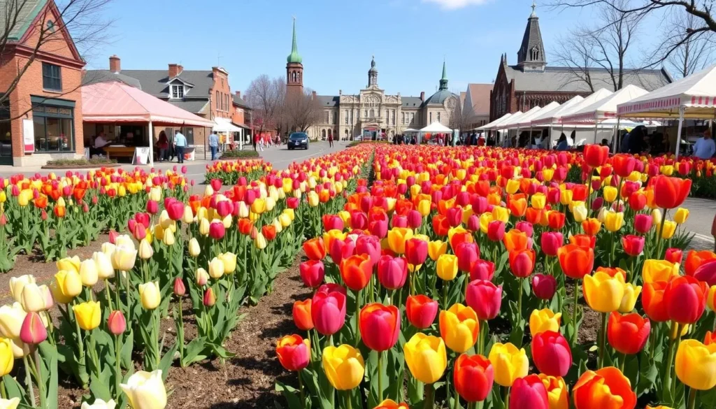 Image of Pella's Tulip Time Festival with tulips in bloom