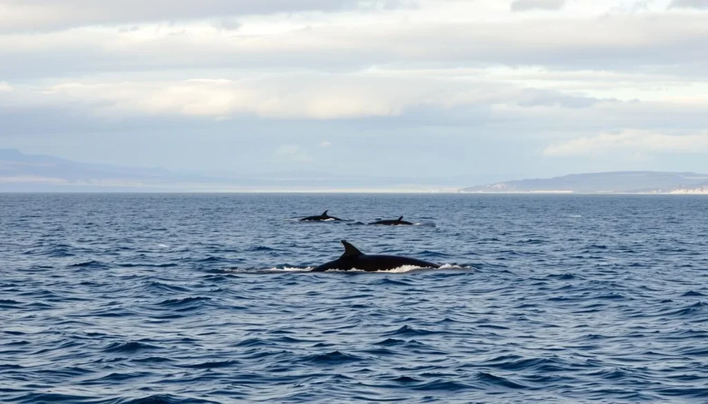 Image of Península Valdés coastline with southern right whales