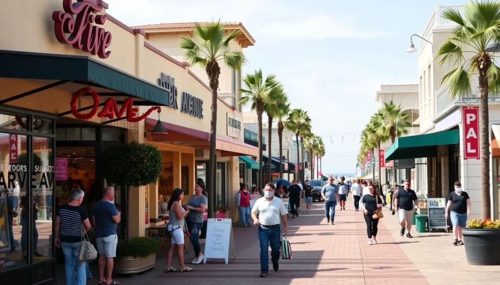Image of Pier Avenue, the main shopping street in Hermosa Beach