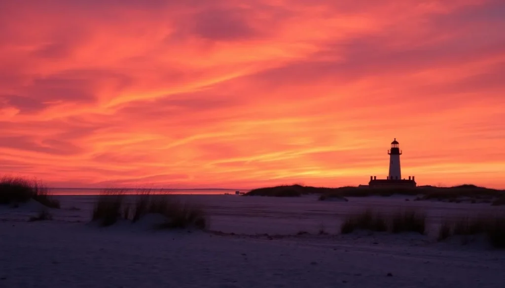 Image of Plum Island's scenic beach with the lighthouse in the background
