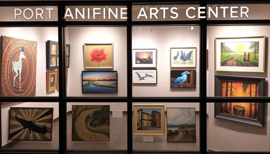 Image of Port Angeles Fine Arts Center with diverse art exhibitions