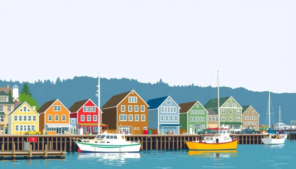 Image of Port Townsend's waterfront with historic buildings