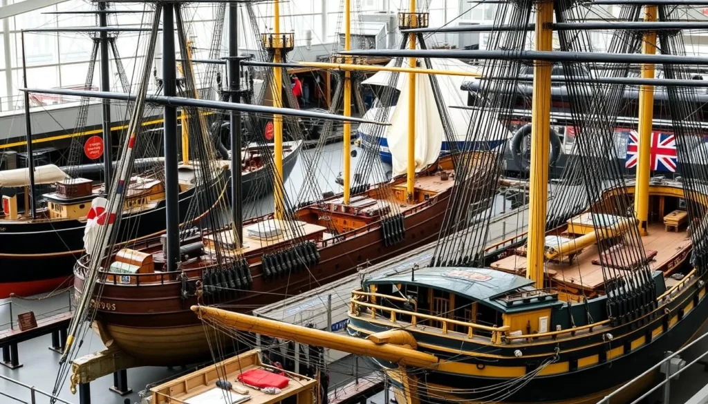 Image of Portsmouth Historic Dockyard with historic ships