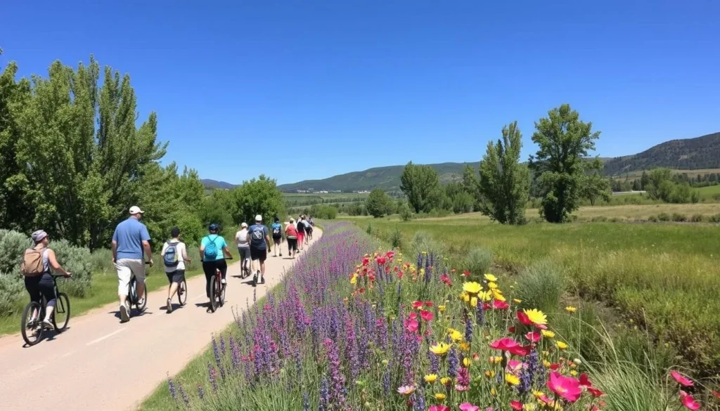 Image of Poudre River Trail with people hiking and biking