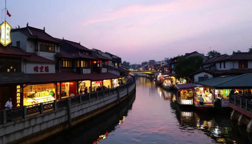 Image of Qinhuai River shopping area