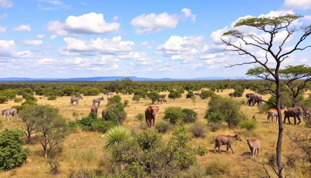 Image of Queen Elizabeth National Park with diverse wildlife