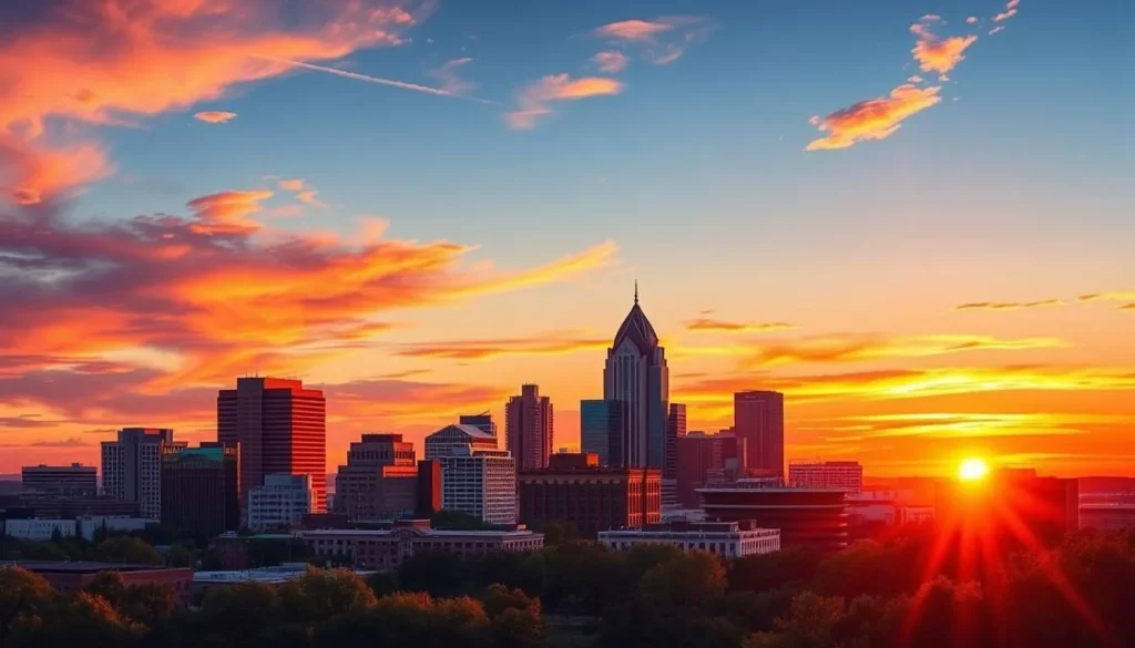 Image of Raleigh skyline with prominent landmarks