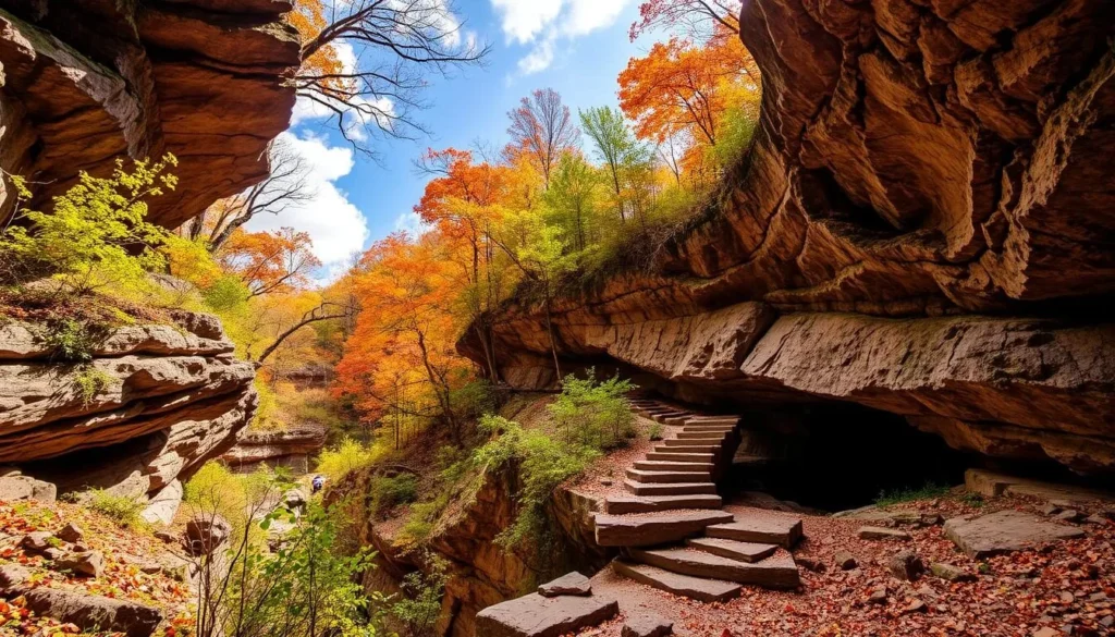 Image of Resurgence Cave Trail in McKee, Kentucky, showcasing its natural beauty and challenging terrain.