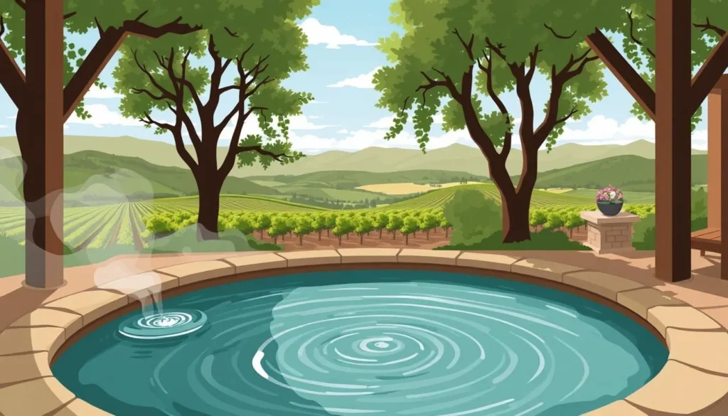 Image of River Oaks Hot Springs Spa with vineyard views