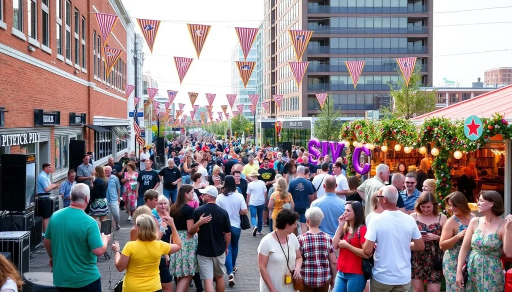 Image of Riverfront Wilmington with people enjoying live music and events