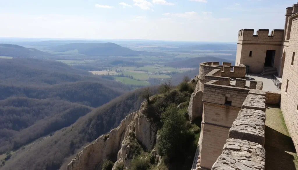 Image of Rocamadour Castle ramparts with panoramic views