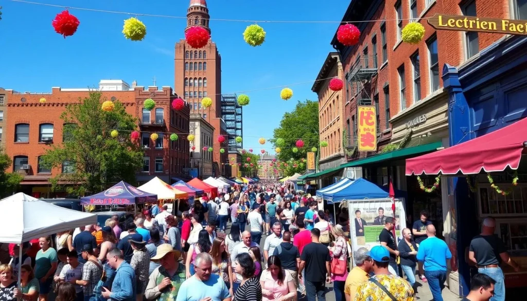 Image of Rochester's downtown area during a festival