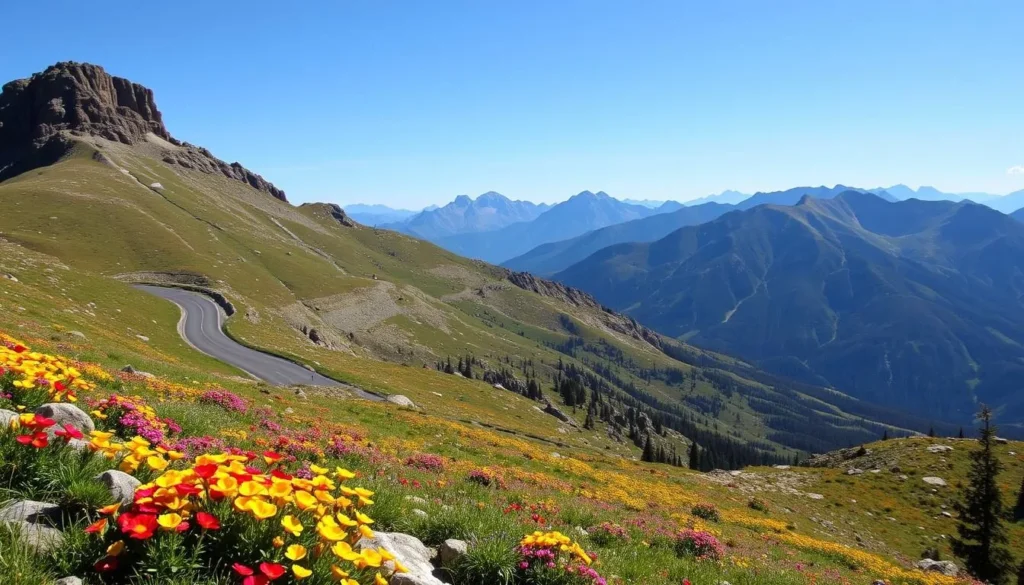 Image of Rocky Mountain National Park's alpine landscape with Trail Ridge Road