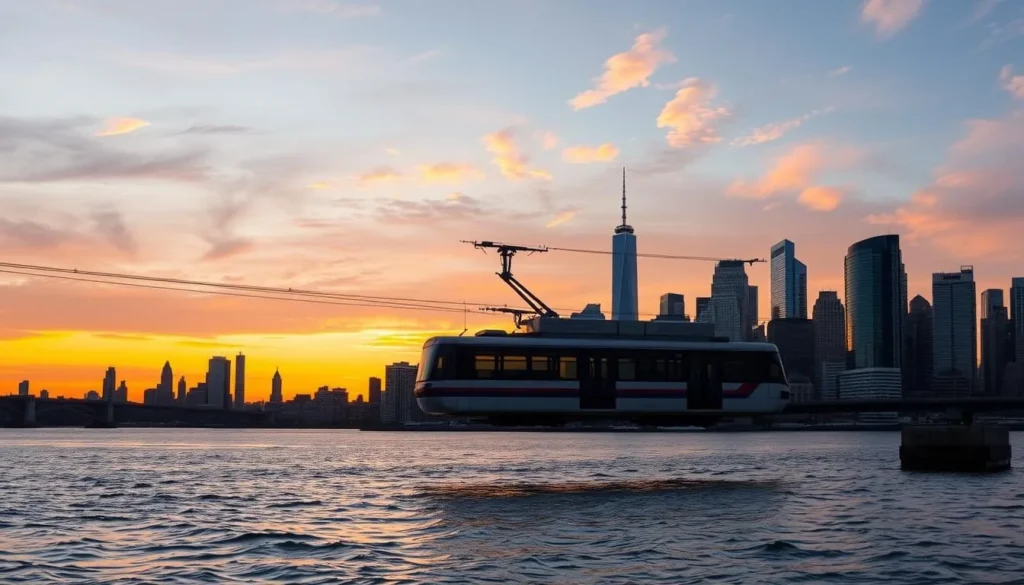 Image of Roosevelt Island Tram crossing the East River