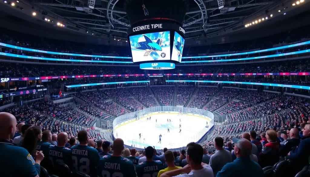 Image of SAP Center interior during a Sharks game