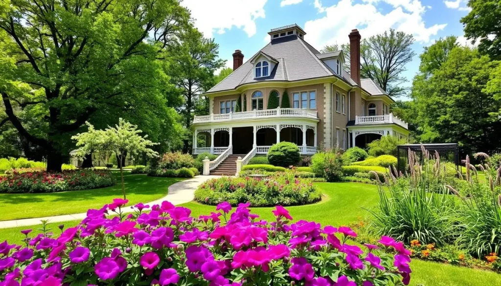 Image of Saginaw Art Museum, a historic mansion surrounded by beautiful gardens