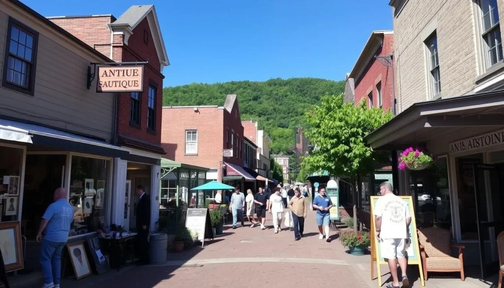 Image of Saugerties downtown area with antique shops