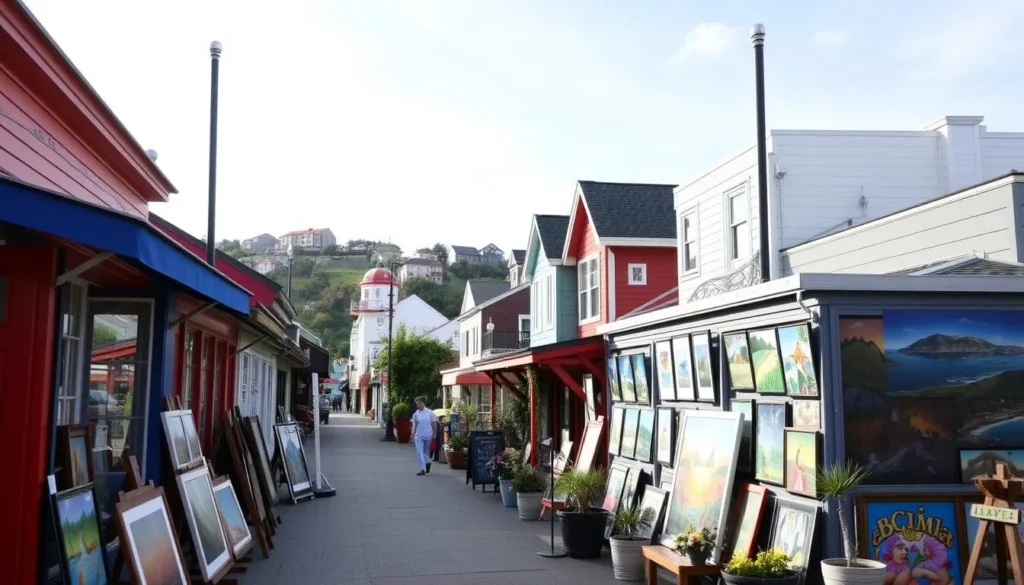 Image of Sausalito art galleries along Bridgeway Image of Sausalito art galleries along Bridgeway
