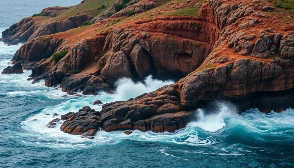 Image of Shete Boka National Park with massive waves crashing against the cliffs