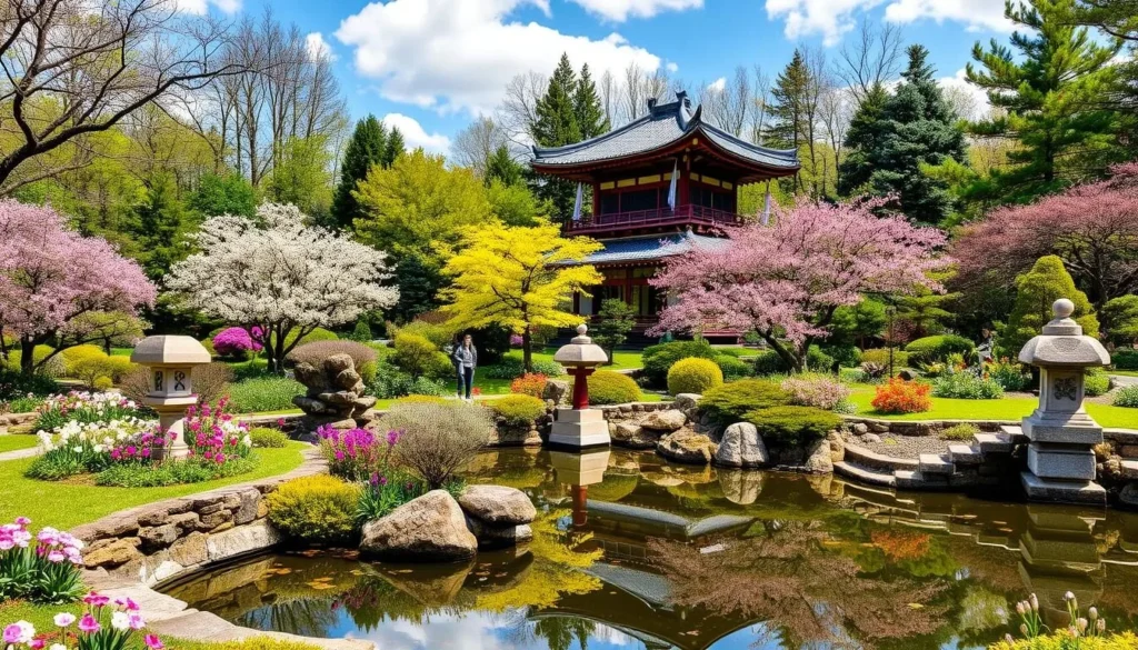 Image of Shinzen Japanese Garden in Woodward Park during spring